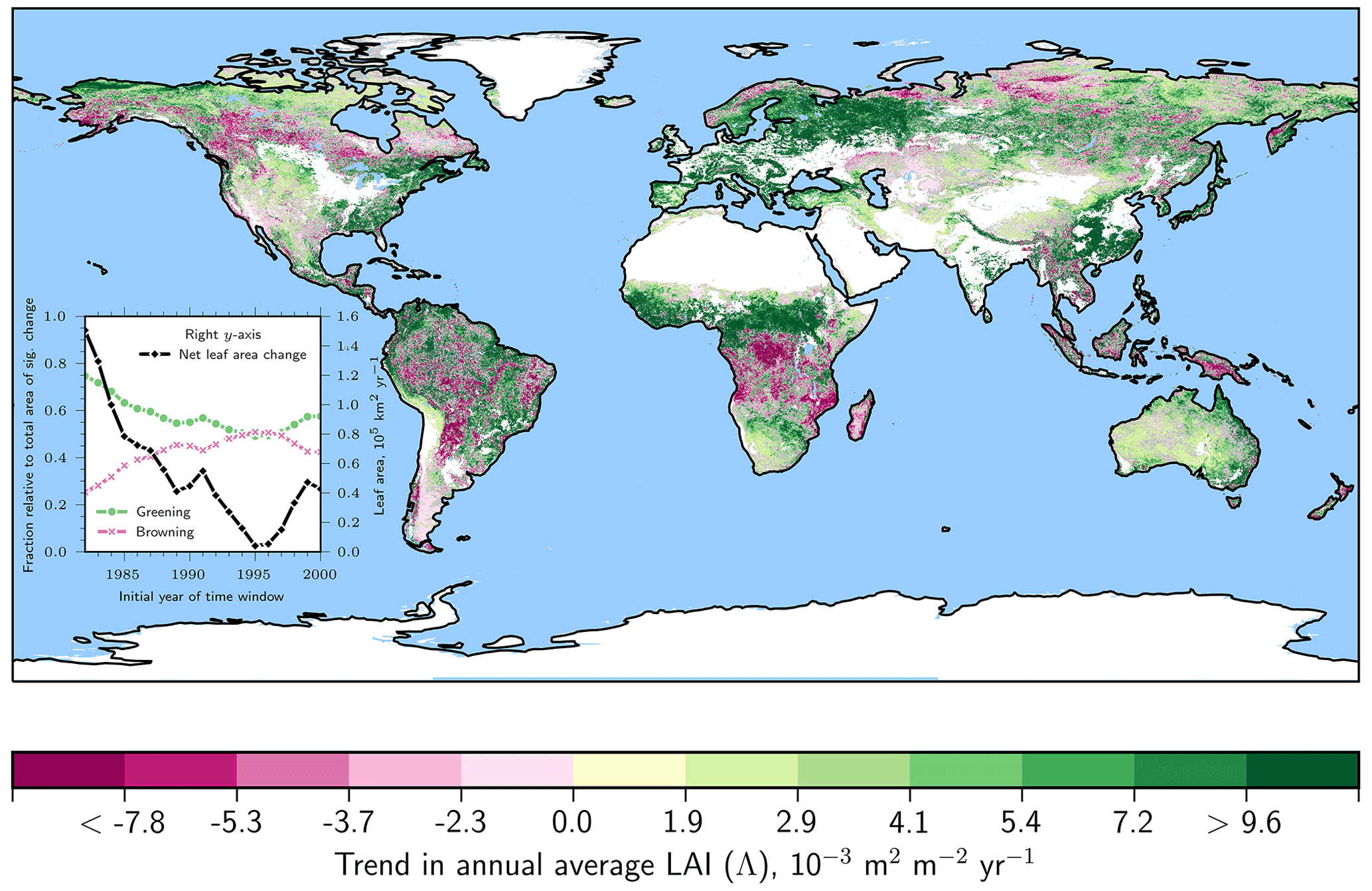 BG - Slowdown of the greening trend in natural vegetation with