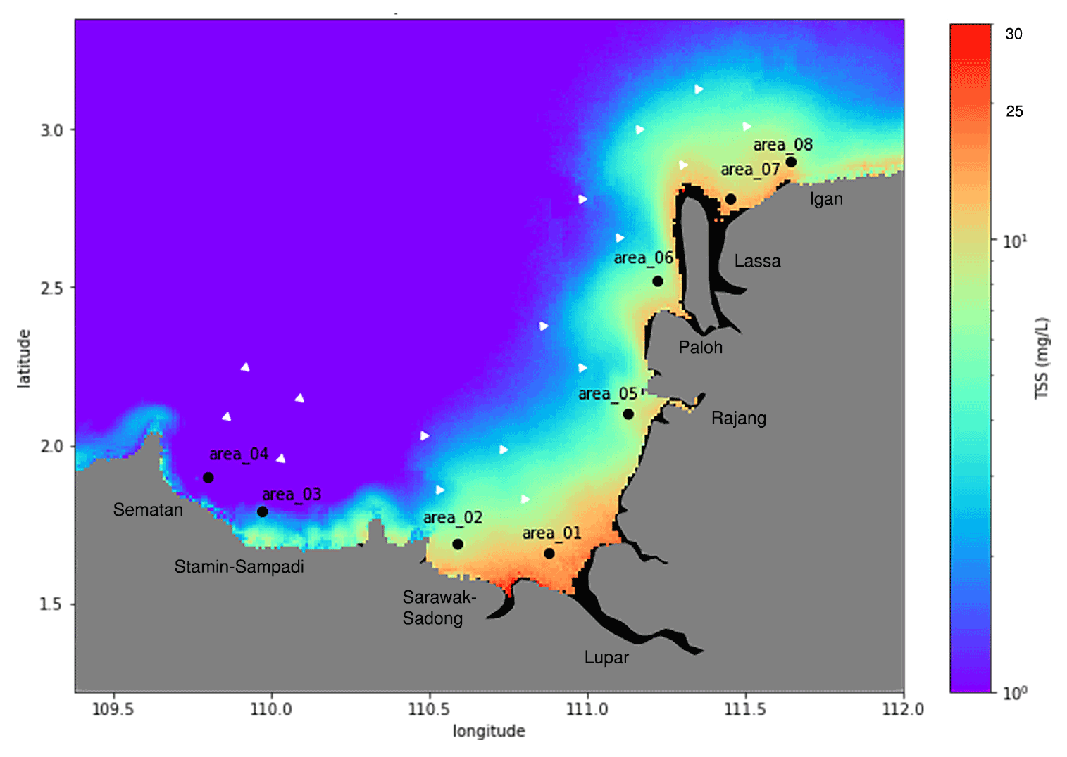 BG - Spatial and temporal dynamics of suspended sediment concentrations in  coastal waters of the South China Sea, off Sarawak, Borneo: ocean colour  remote sensing observations and analysis